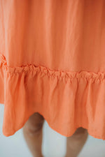 Solid Ruffle Mini Dress - Orange
