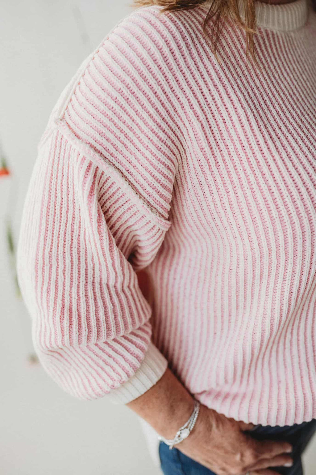 Classic Ribbed Top- Pink & White