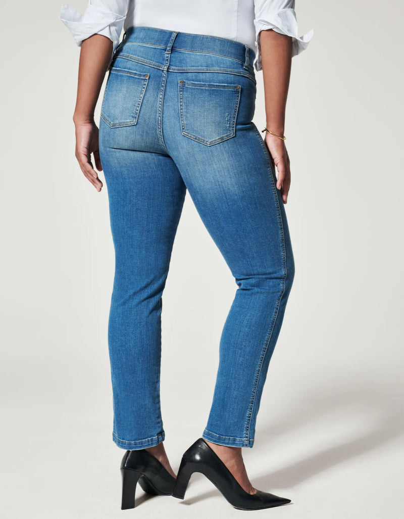 Spanx Seamed Front Wide Leg Jeans Vintage Indigo