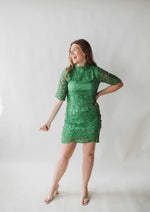 Olivia Classic Lace Dress-  Green