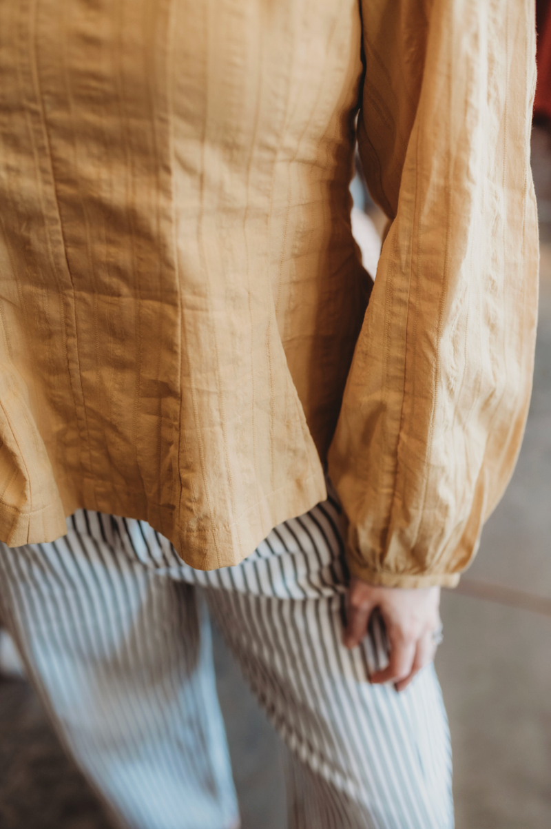 Mustard Flare Blouse – Poppie's Boutique