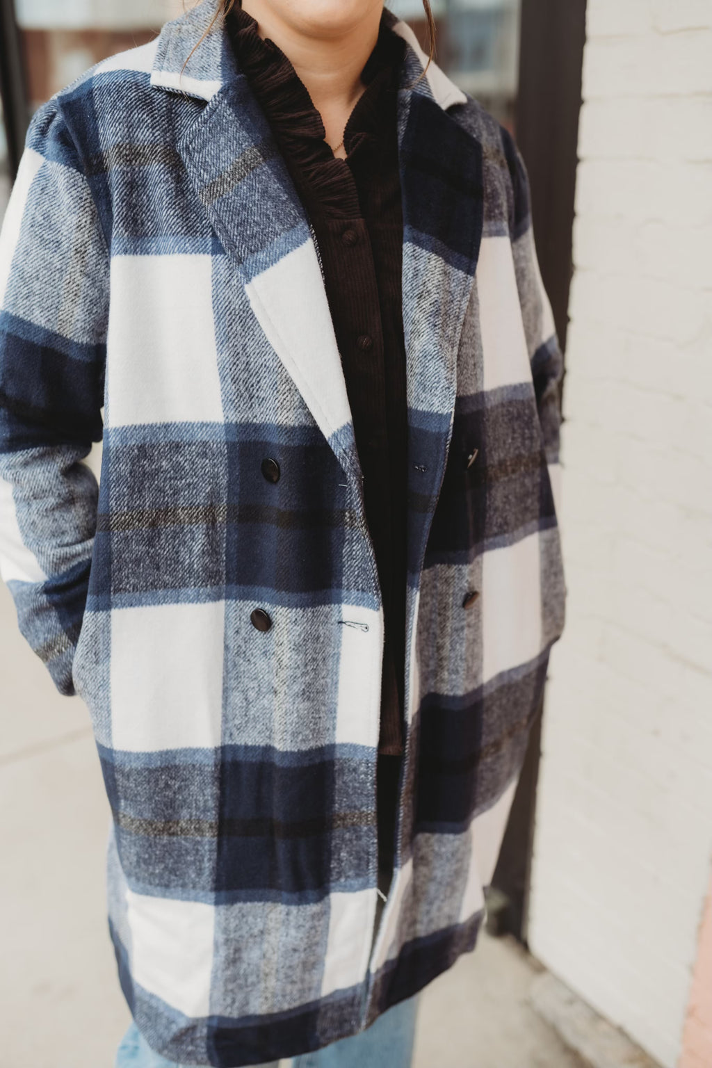 Autumnal Trench Coat- Blue