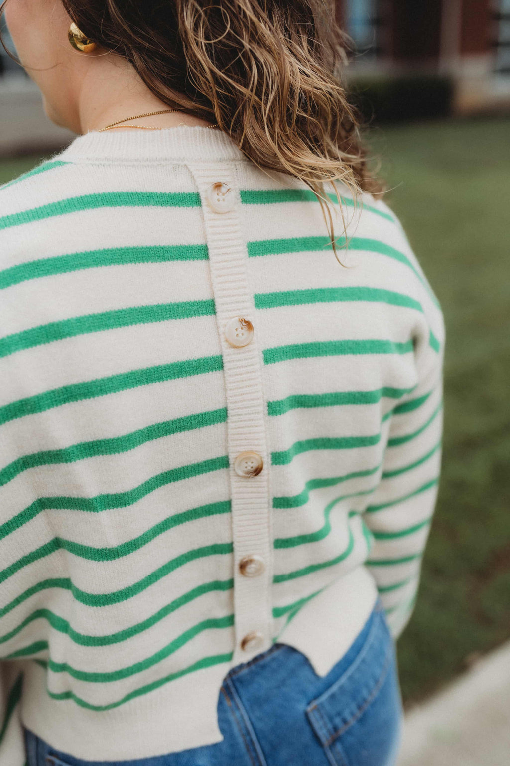 Striped Sweater- Green
