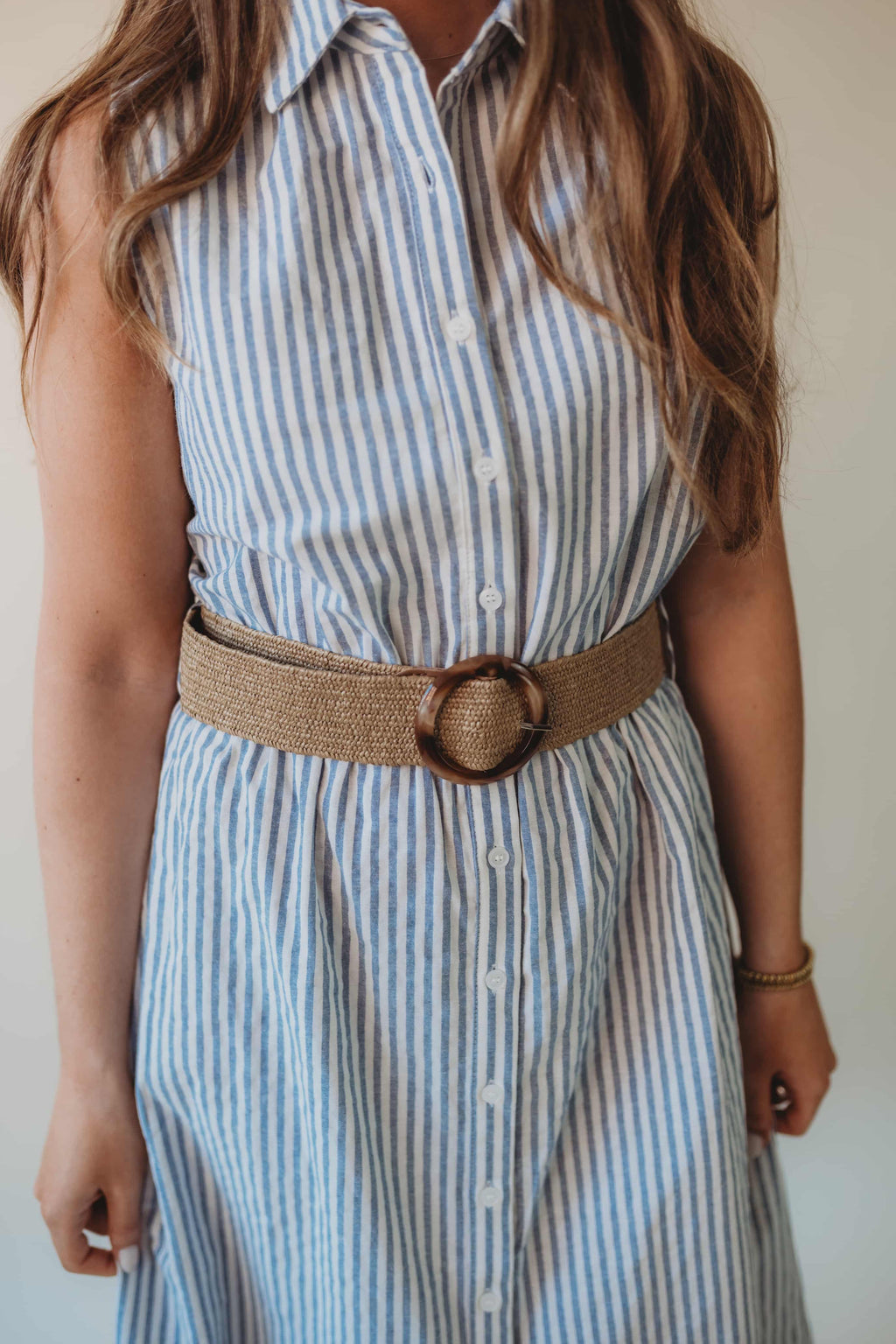 Striped Button Down Midi Dress