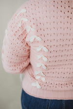 Pointelle Knit Sweater- Pink