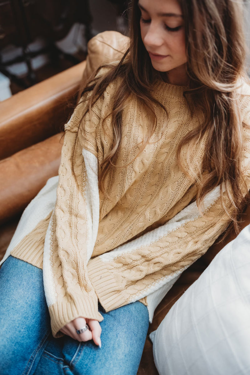 Mustard Cable Knit Sweater