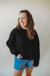 Dolman Sleeve Sweater -Black