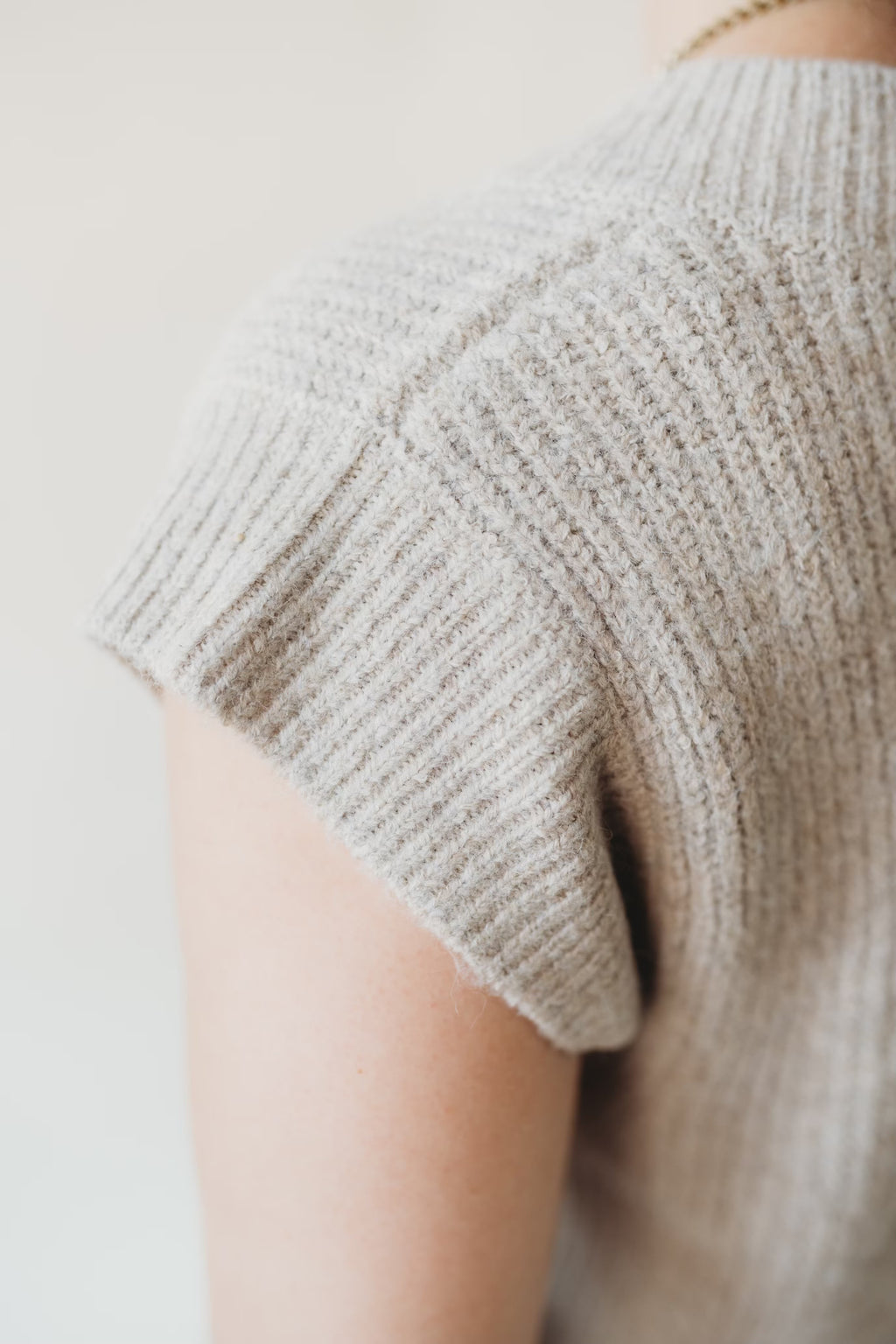 Oversized Sweater Vest- Mocha