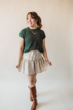 Oversized Crew Neck Sweater- Green