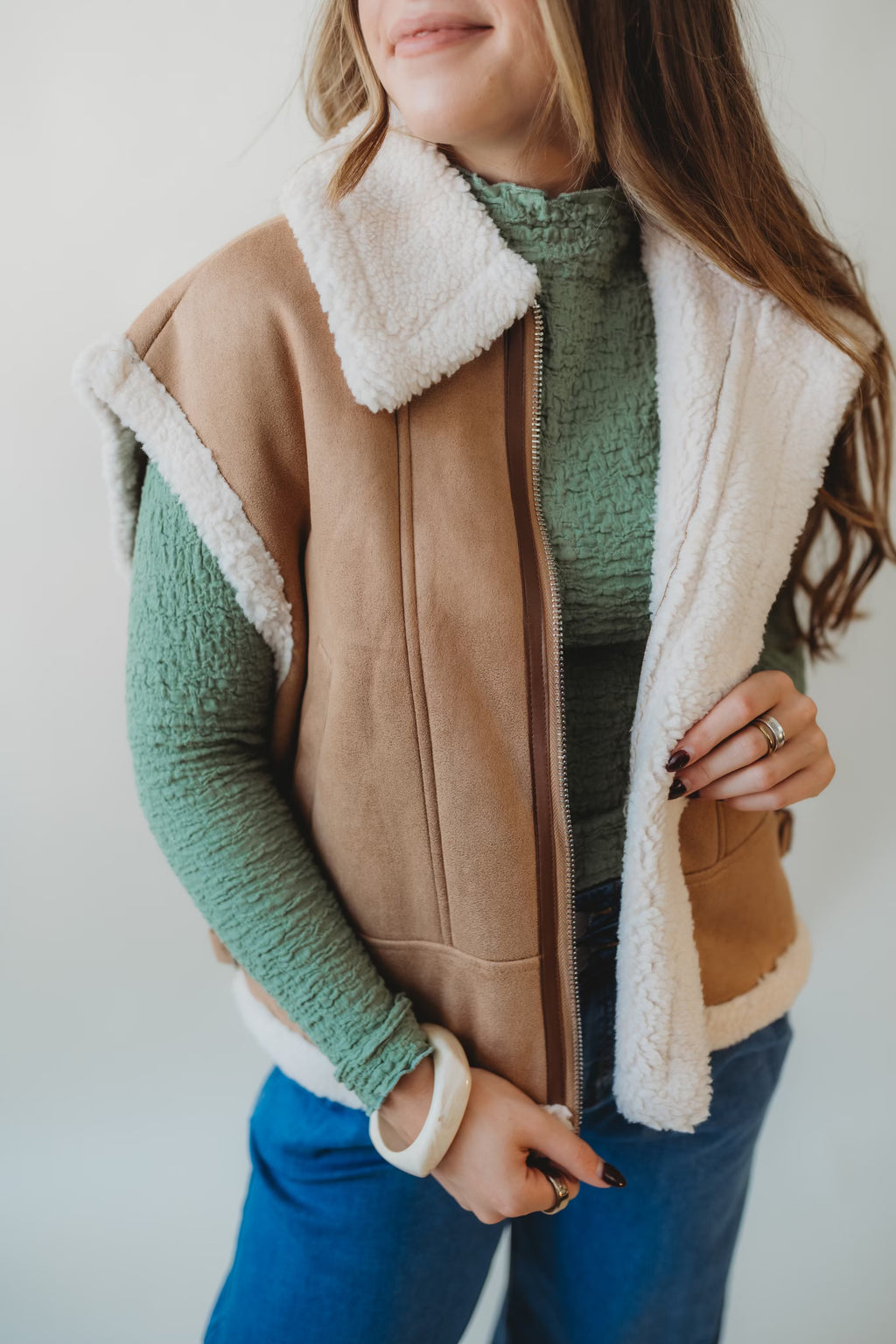 Suede Zip Vest