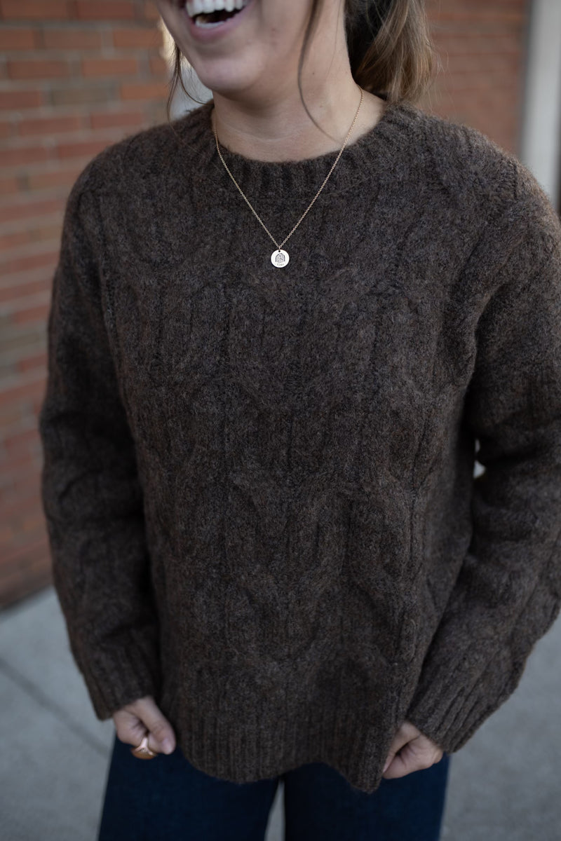 Every Cable Knit Sweater - Brown