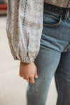 Cotton Print Ruffled Blouse