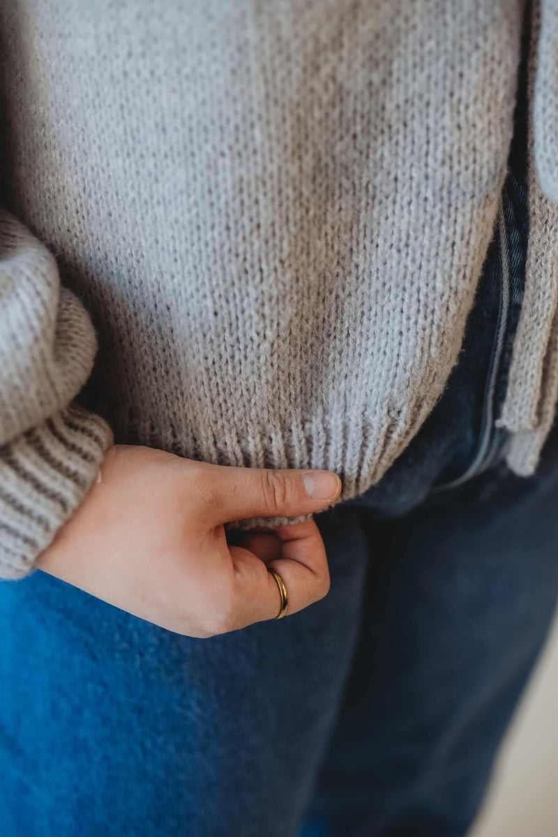 Blair Bow Cardigan- Grey