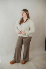 Anna Wide Leg Trousers- Taupe