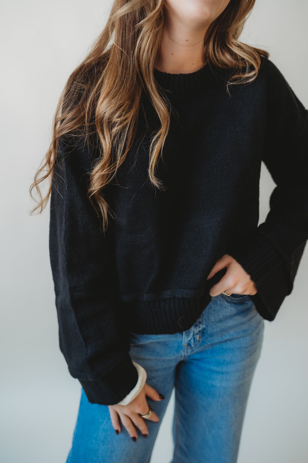 Black Ribbed Sweater
