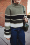 Striped Mock Neck Sweater