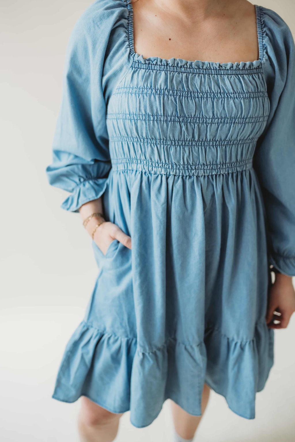 Chambray Denim Mini Dress