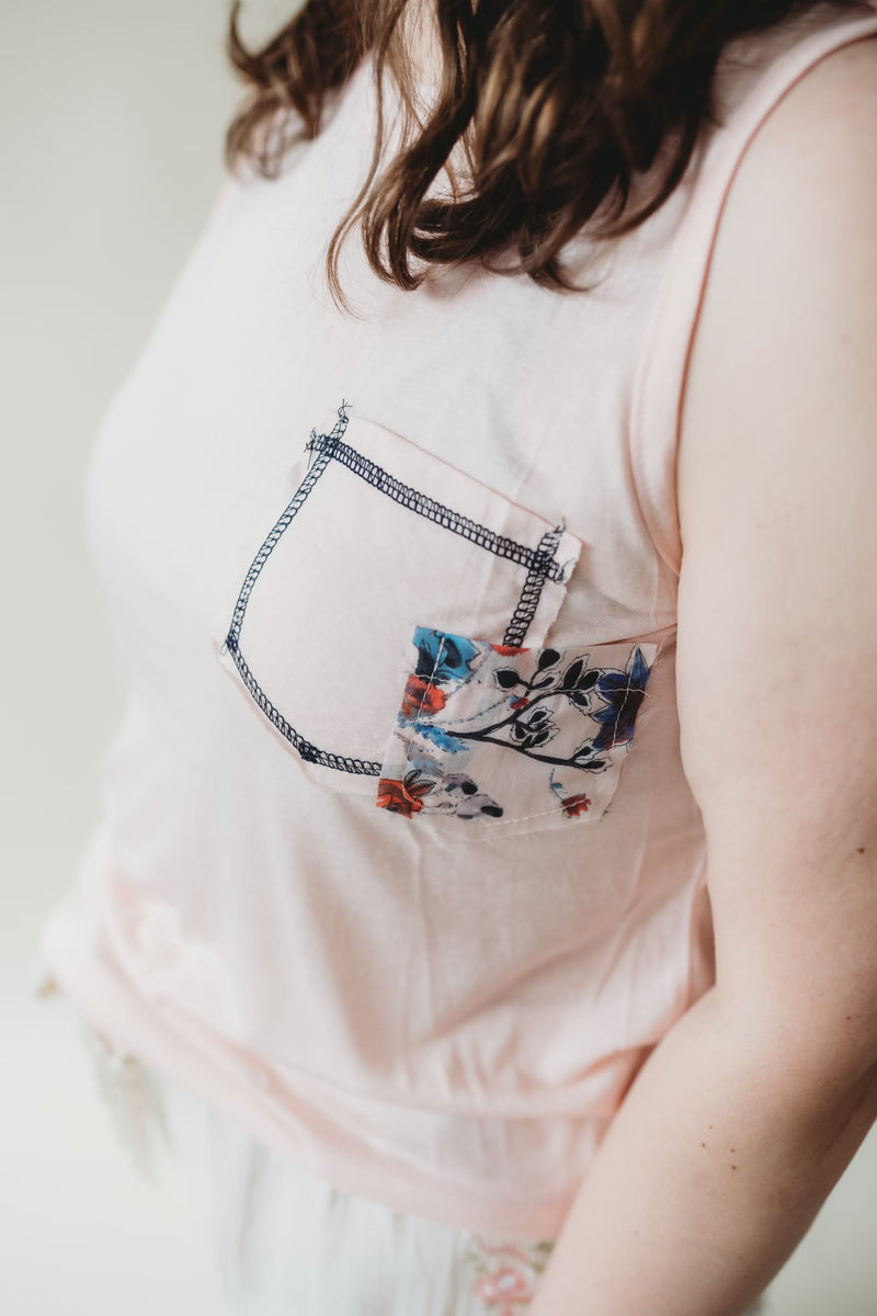 Floral Patch Tank- Pink