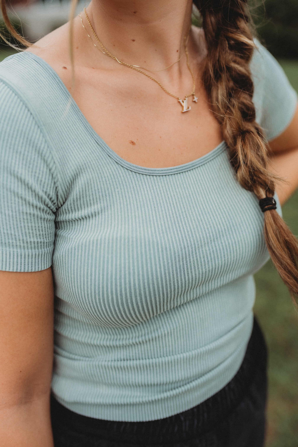 Ribbed Basic Top- Olive