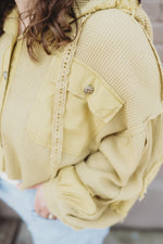 Raw Hem Hooded Jacket- Yellow