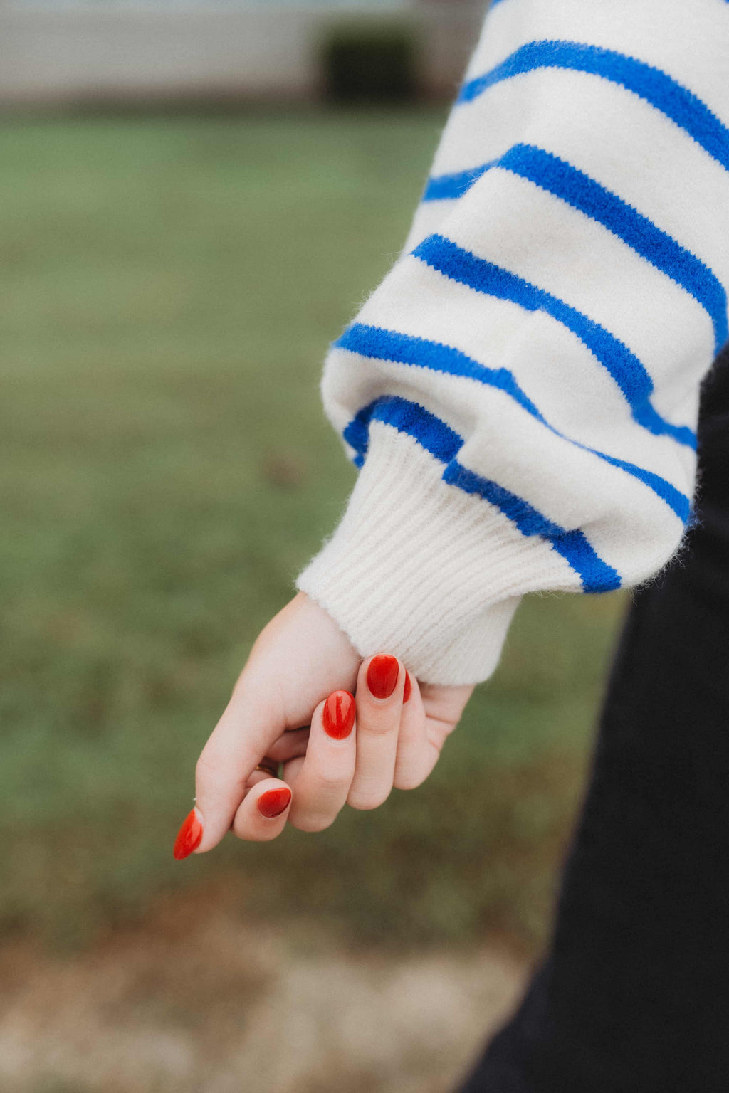 Striped Sweater- Cobalt