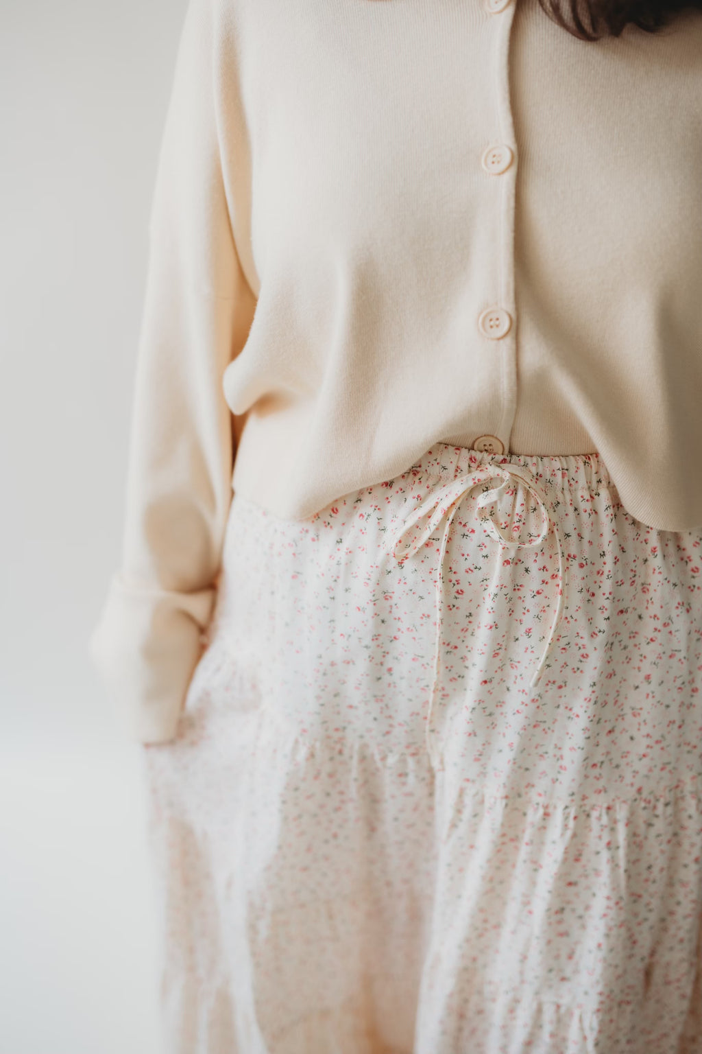 Creamy Tiered Skirt