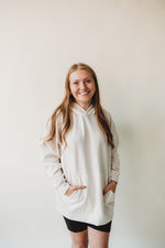 Oversized Scuba Hoodie- Beige
