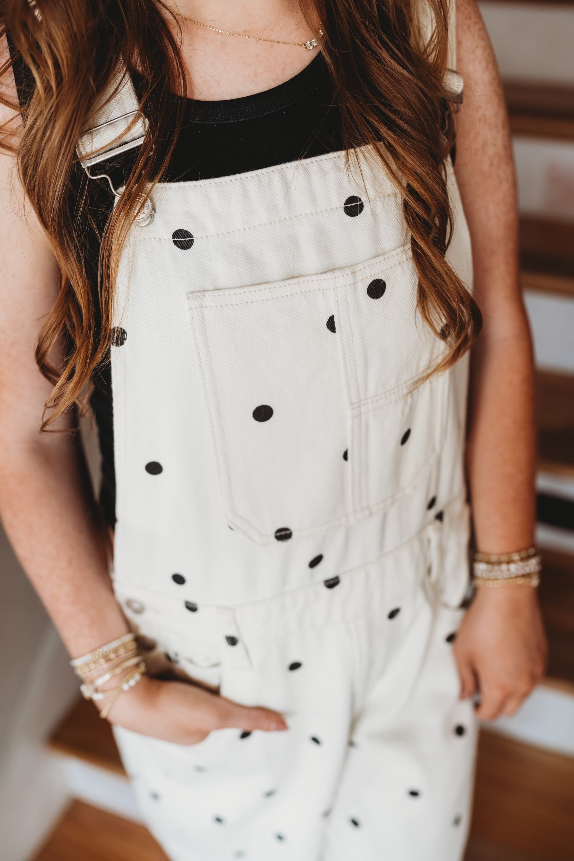 Dotted Denim Overalls – Poppie's Boutique