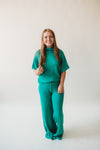 Mock Neck Top & Lounge Pants Set- Green