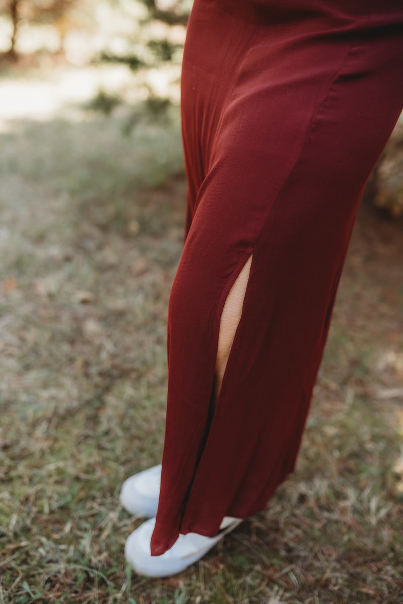 Rhea Slit Midi Skirt