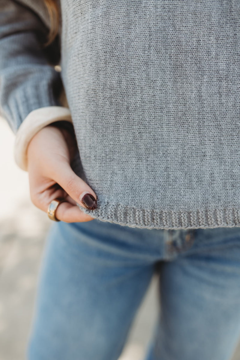 Dolman Sleeve Sweater -Grey