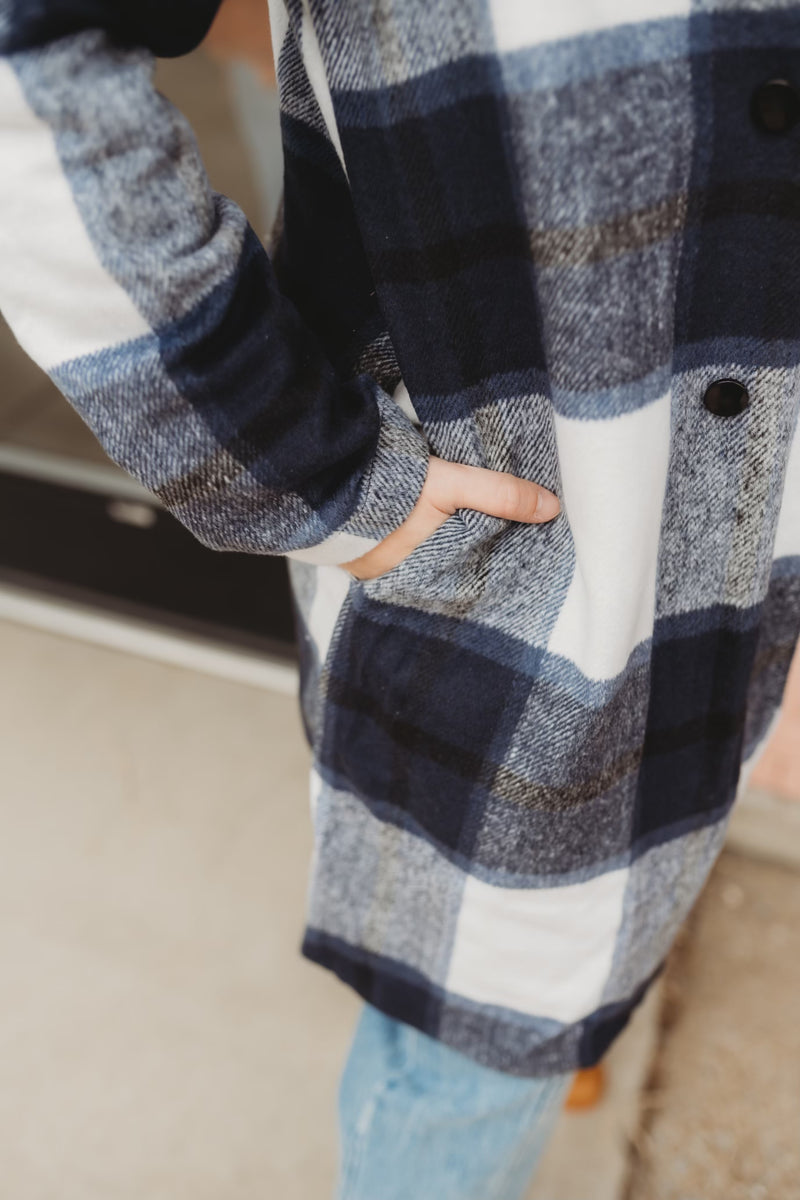 Autumnal Trench Coat- Blue