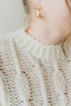 Just Chillin' Chunky Cable Knit Sweater - Cream