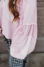 Raw Hem Hooded Jacket- Pink