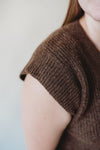 Oversized Sweater Vest- Brown