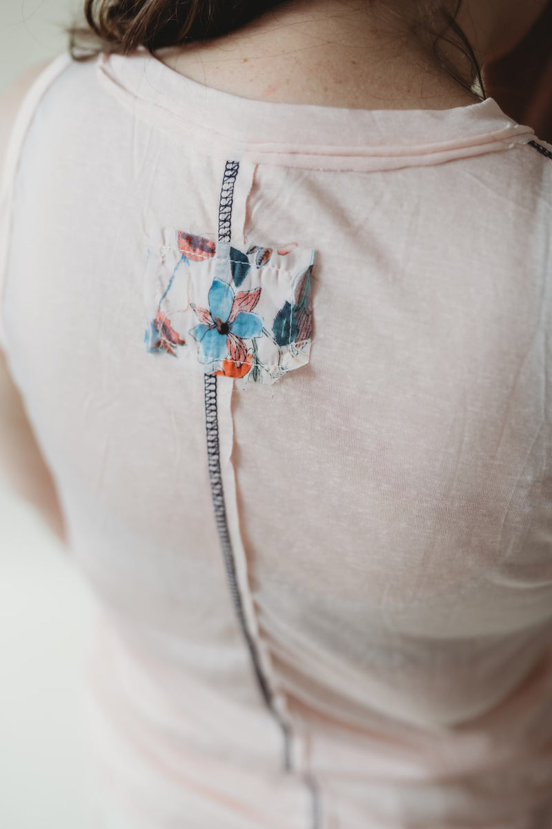 Floral Patch Tank- Pink
