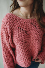 Chenille Sweater Top- Pink