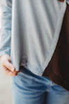 Color Block Long Sleeve Top- Blue