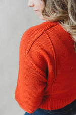 Halee High Neck Sweater Top - Red