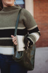 Striped Mock Neck Sweater