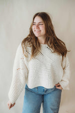 Chenille Sweater Top- Cream