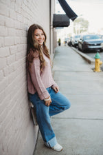 Asymmetric Hem Drop Shoulder Sweater - Light Rose