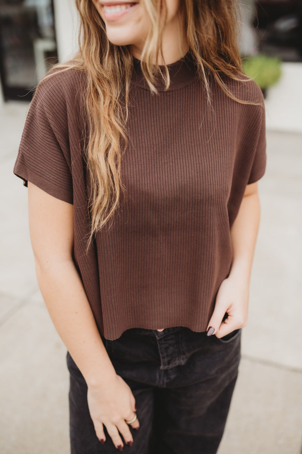 Viscose Mock Neck Sweater