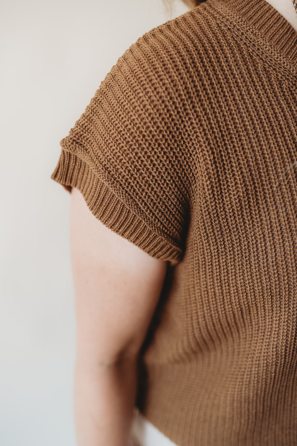 Oversized Crew Neck Sweater- Camel