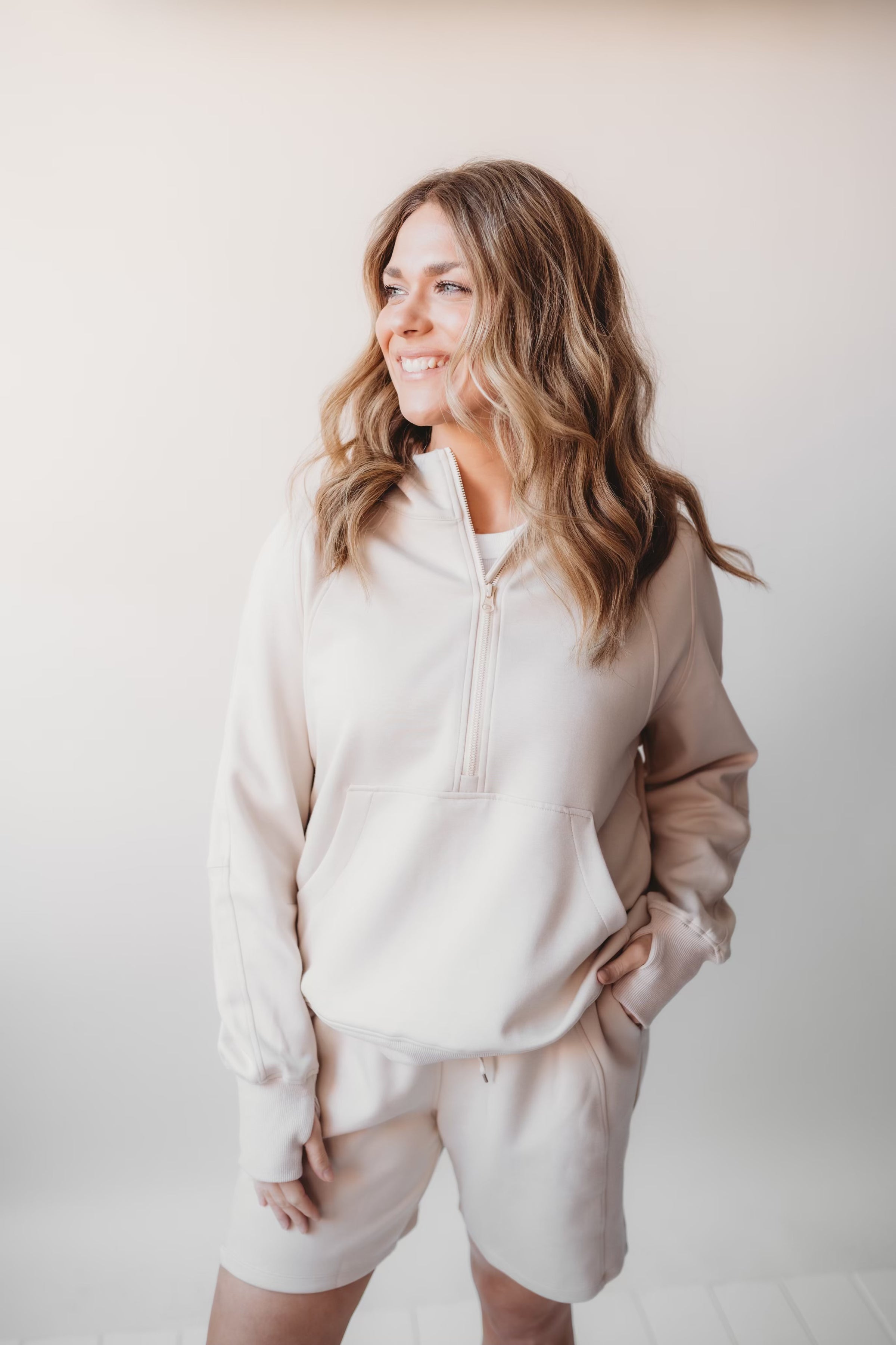 Essential Scuba Quarter Zip- Cream – Poppie's Boutique