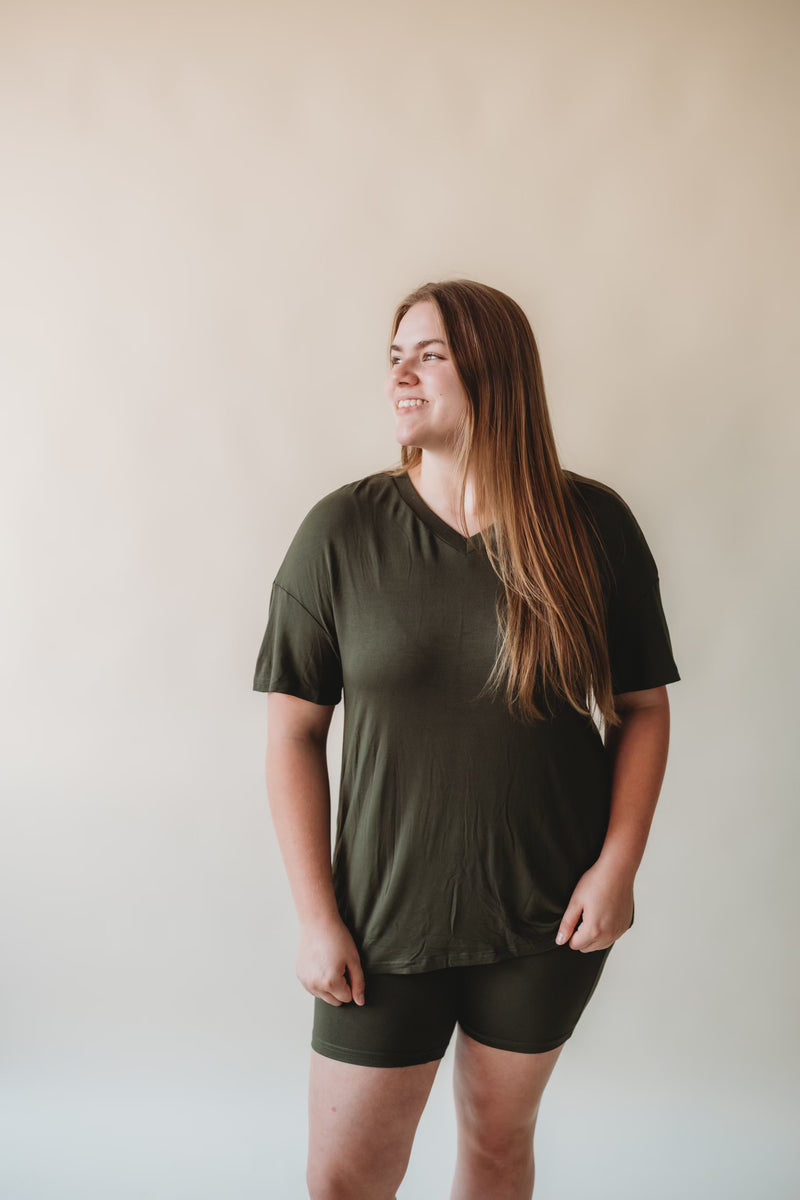 Drop Shoulder Tee and Shorts Set