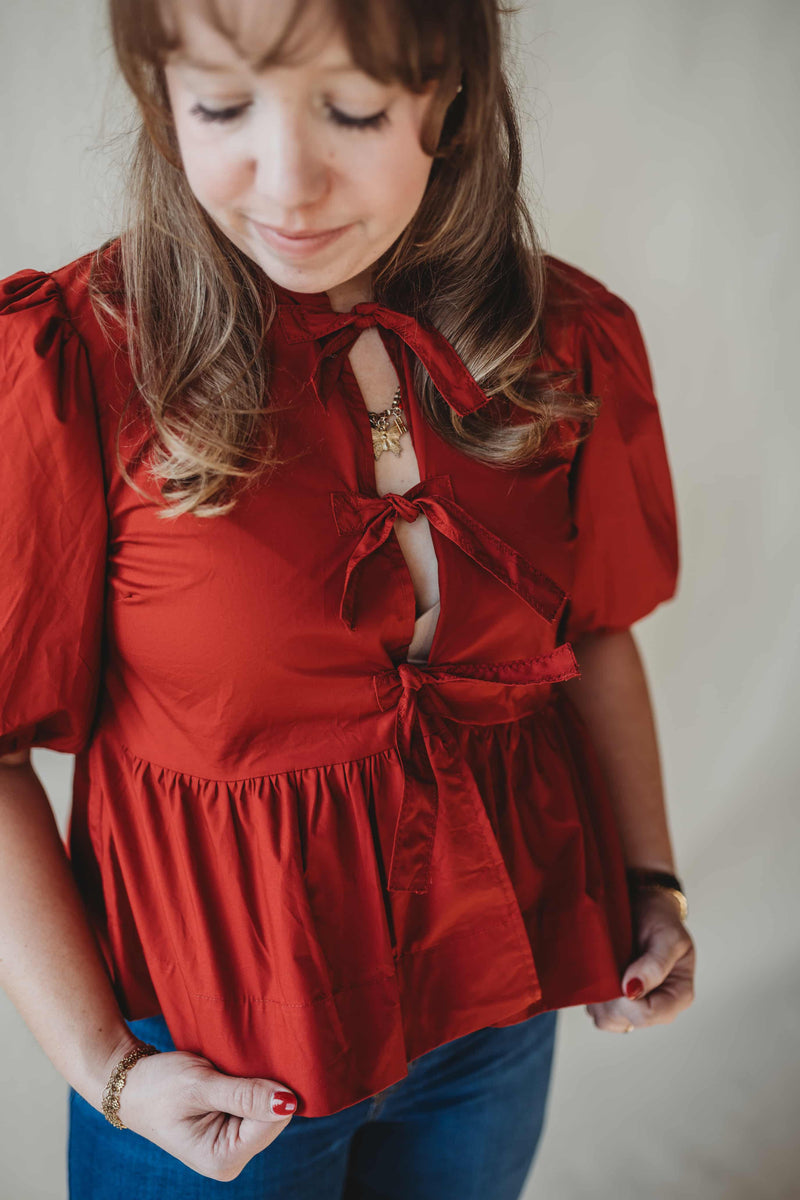 Scarlet Tied Blouse