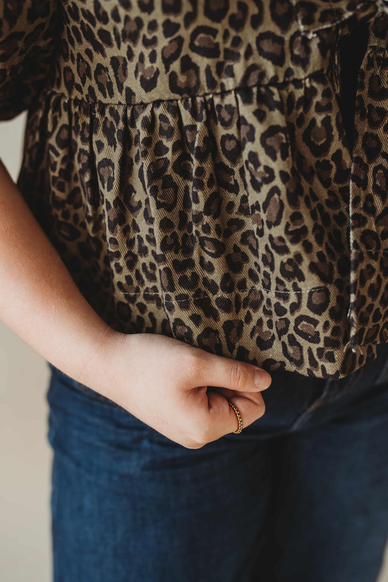 Leopard Tied Blouse