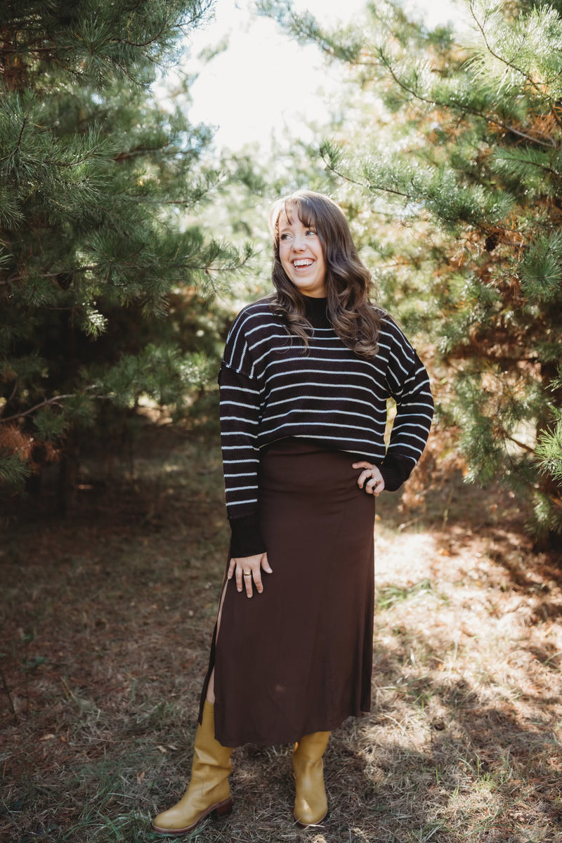 Rhea Slit Midi Skirt