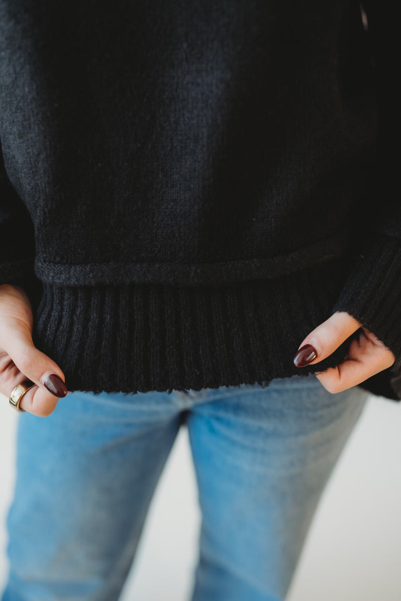 Black Ribbed Sweater